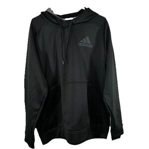Adidas‎ Hoodie Mens Large Black ClimaWarm Pullover Sweatshirt Athletic Logo